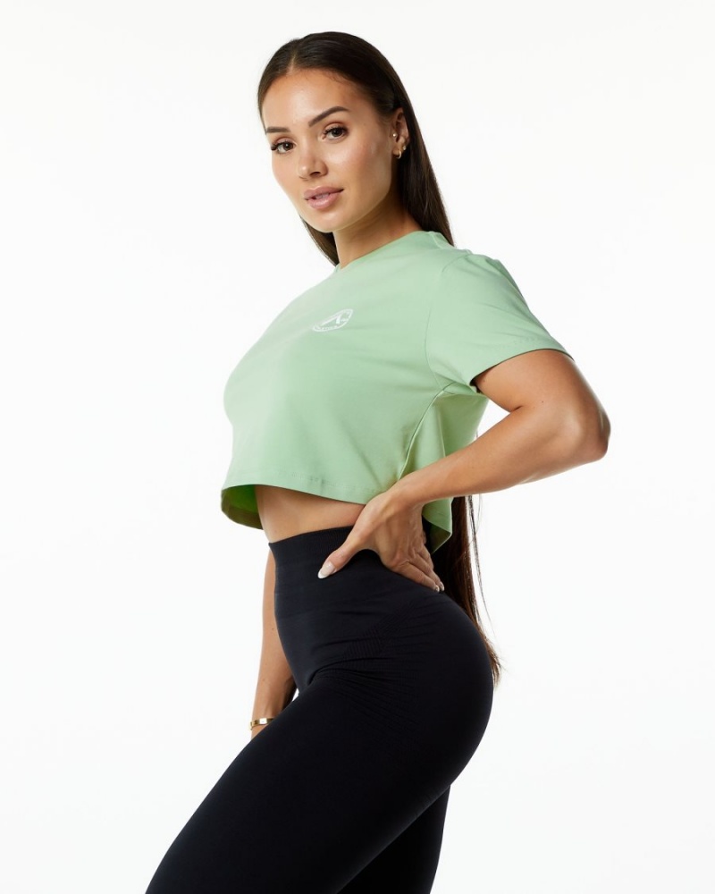 Camisas Alphalete Dynasty Crop Mujer Pistachio | IHYQJW-294