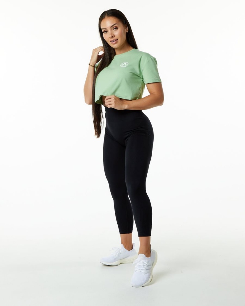 Camisas Alphalete Dynasty Crop Mujer Pistachio | IHYQJW-294