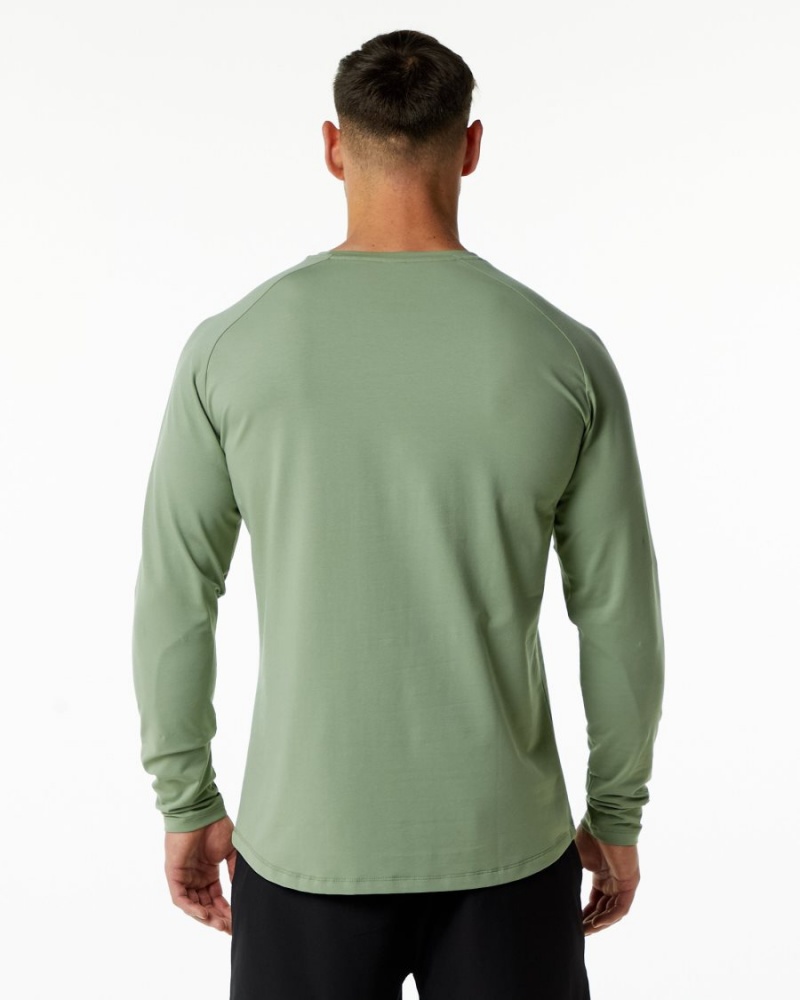 Camisas Alphalete Dynasty LS Tee Hombre Sage | PCRYJK-095