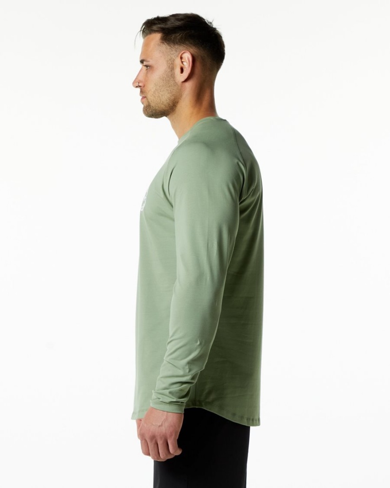 Camisas Alphalete Dynasty LS Tee Hombre Sage | PCRYJK-095