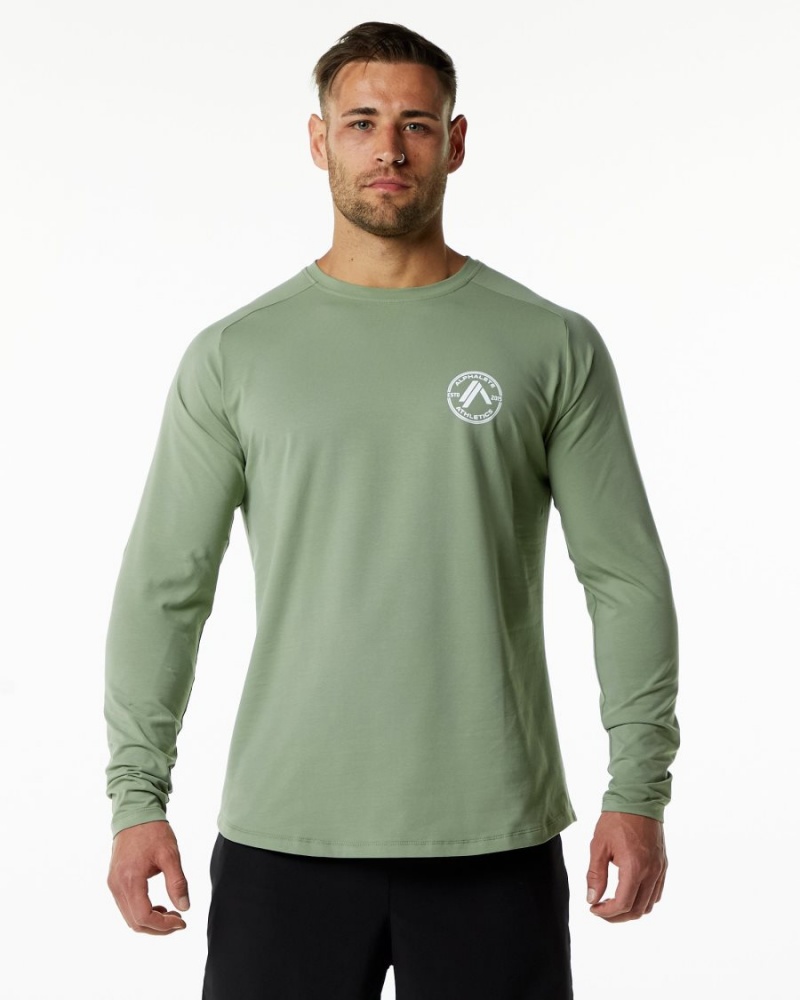 Camisas Alphalete Dynasty LS Tee Hombre Sage | PCRYJK-095