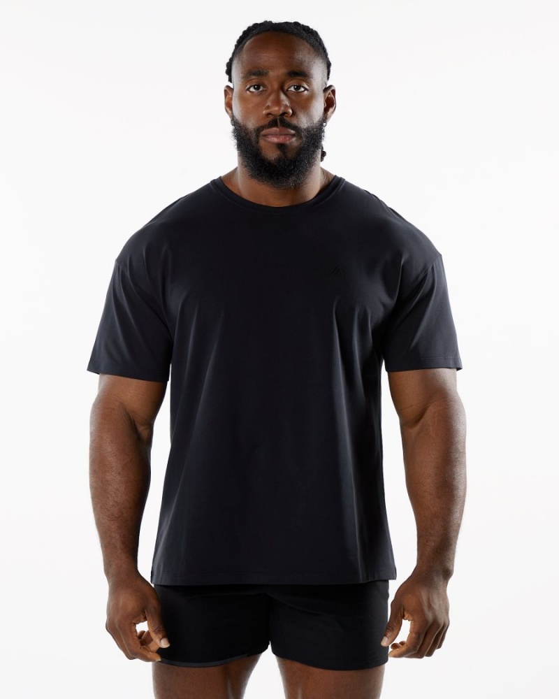 Camisas Alphalete Emblem Tee Hombre Blackout | YVDPIO-159