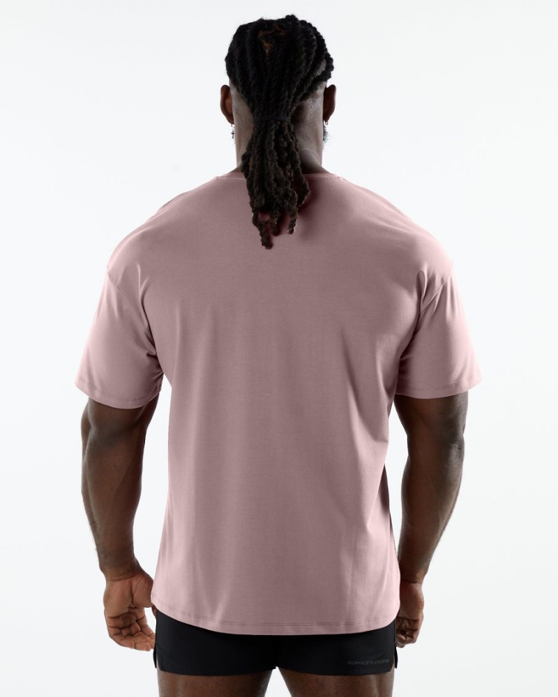 Camisas Alphalete Emblem Tee Hombre Mauve | LVOYND-532