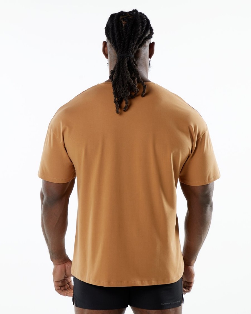 Camisas Alphalete Emblem Tee Hombre Rust | DEBALW-706