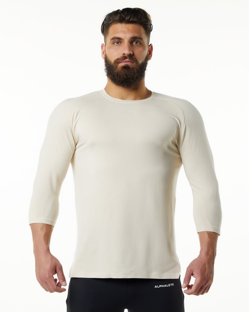 Camisas Alphalete Evo 3/4 Sleeve Tee Hombre Sahara | DYBSOW-164