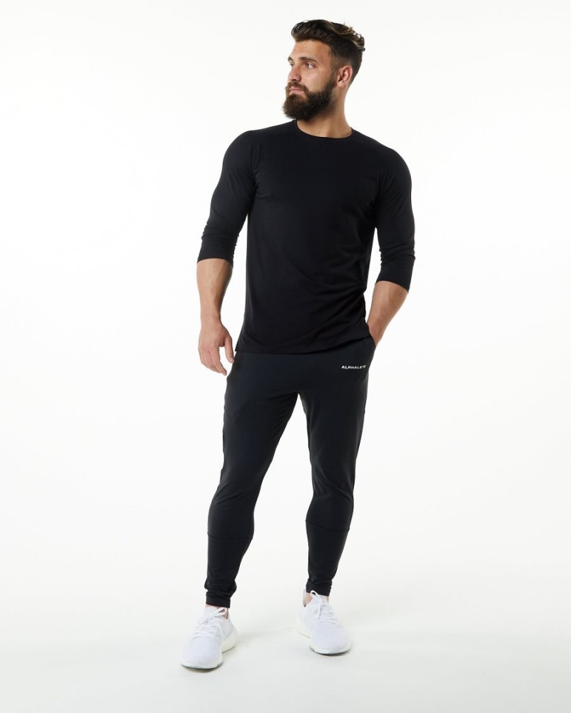 Camisas Alphalete Evo 3/4 Sleeve Tee Hombre Negras | IWOBRG-854