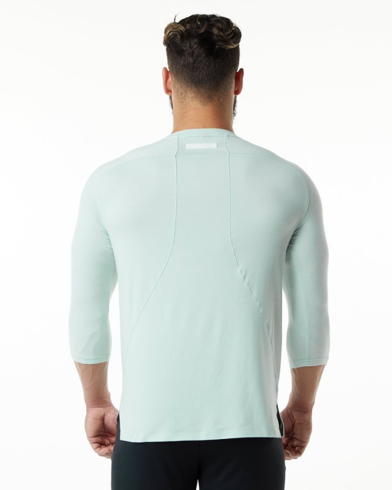 Camisas Alphalete Evo 3/4 Sleeve Tee Hombre Azules | XCDWHJ-983