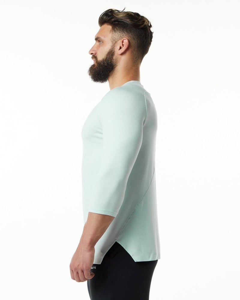 Camisas Alphalete Evo 3/4 Sleeve Tee Hombre Azules | XCDWHJ-983