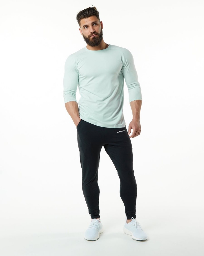 Camisas Alphalete Evo 3/4 Sleeve Tee Hombre Azules | XCDWHJ-983