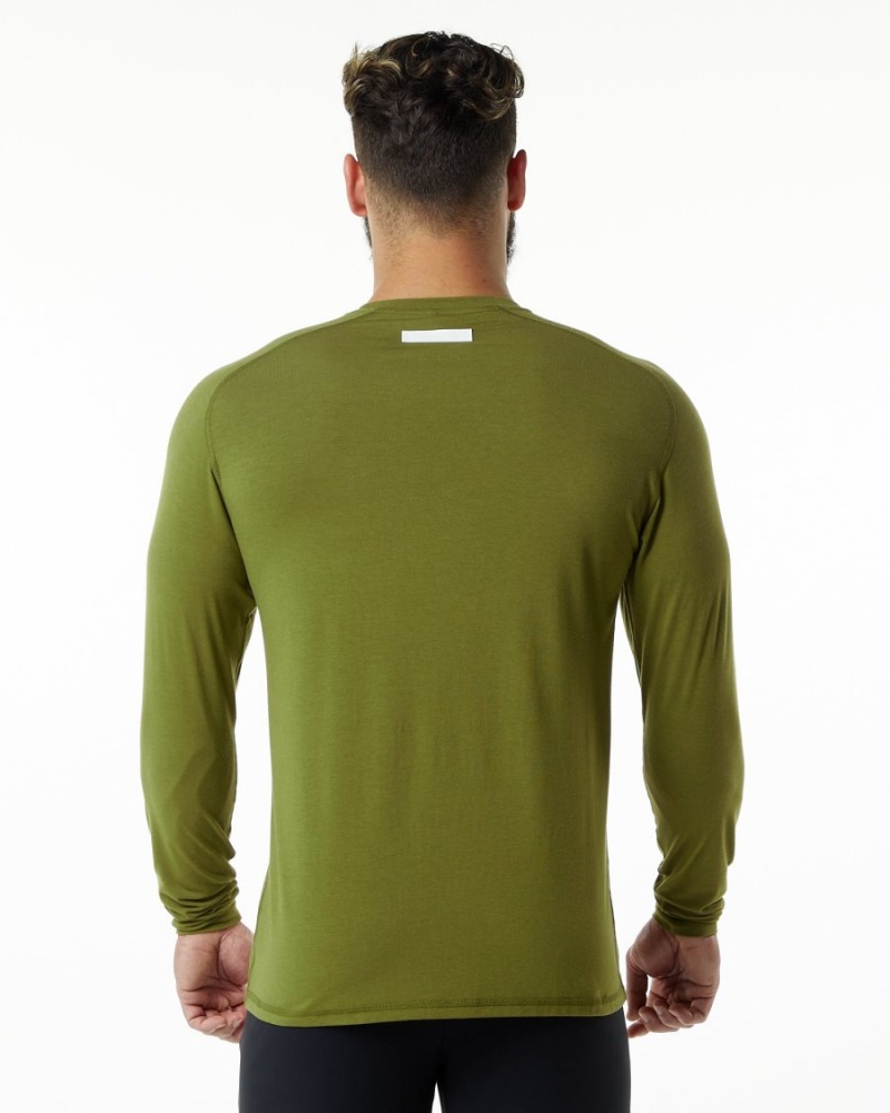 Camisas Alphalete Evo Epaulette Tee Hombre Verde | PHNQLA-879