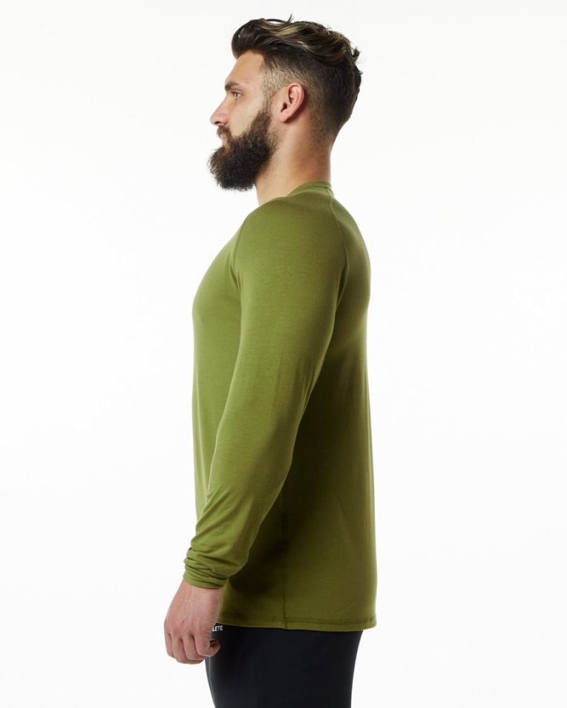 Camisas Alphalete Evo Epaulette Tee Hombre Verde | PHNQLA-879