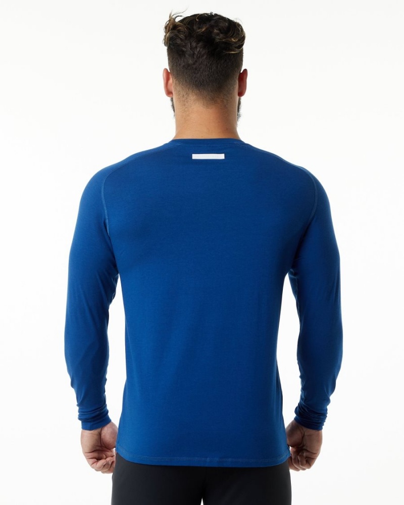 Camisas Alphalete Evo Epaulette Tee Hombre Azules | BAYSRE-657