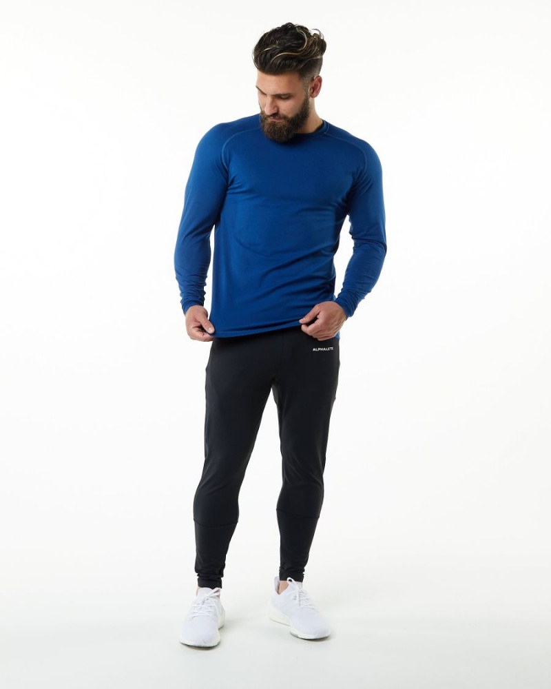 Camisas Alphalete Evo Epaulette Tee Hombre Azules | BAYSRE-657