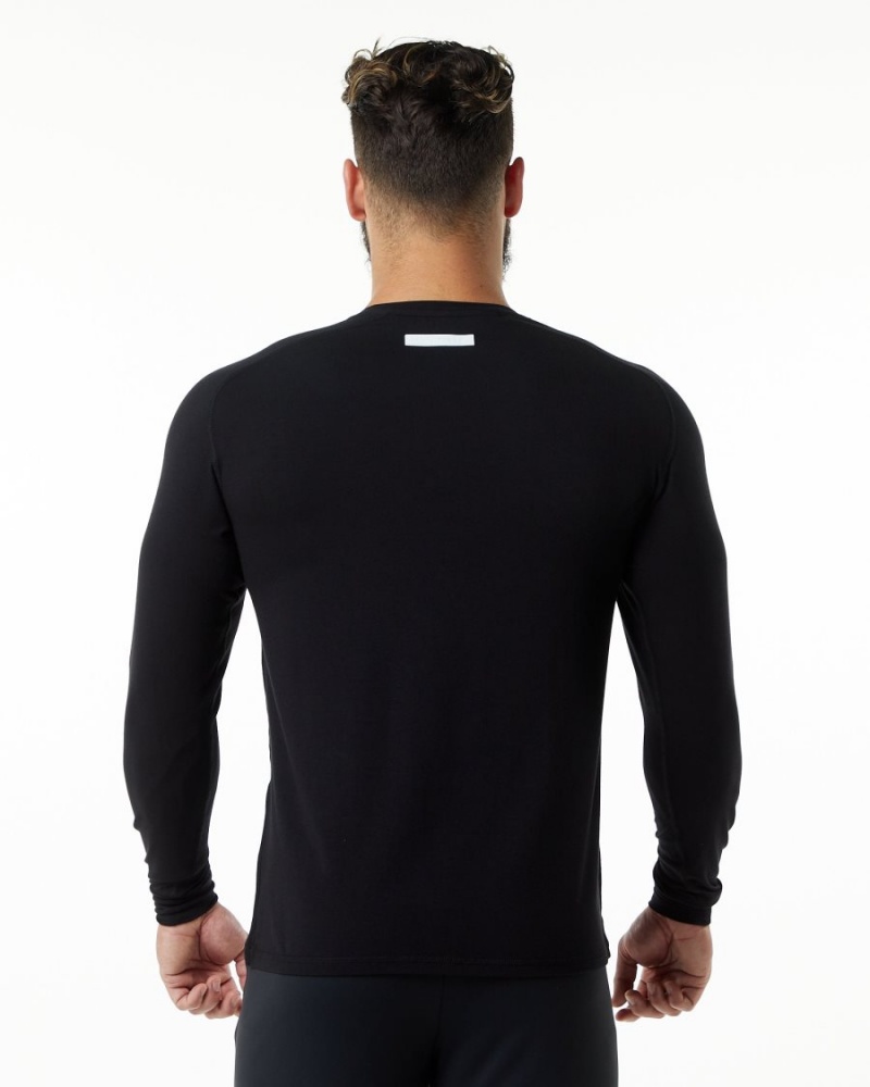 Camisas Alphalete Evo Epaulette Tee Hombre Negras | AXHQGC-036