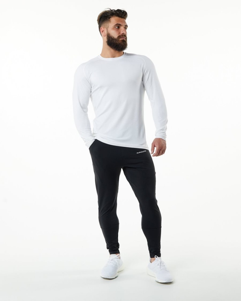 Camisas Alphalete Evo Epaulette Tee Hombre Blancas | WLIMDX-102