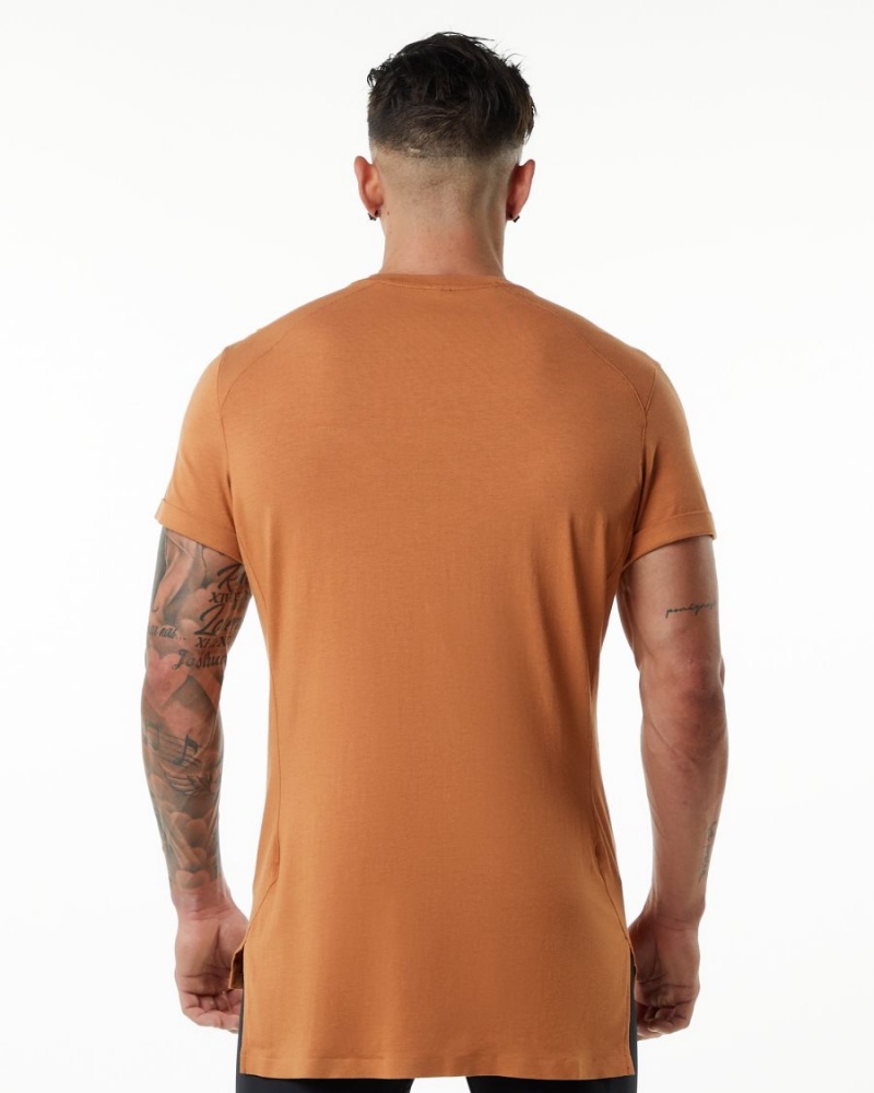 Camisas Alphalete Evo Pocket Tee Hombre Camel | CIHFMR-164