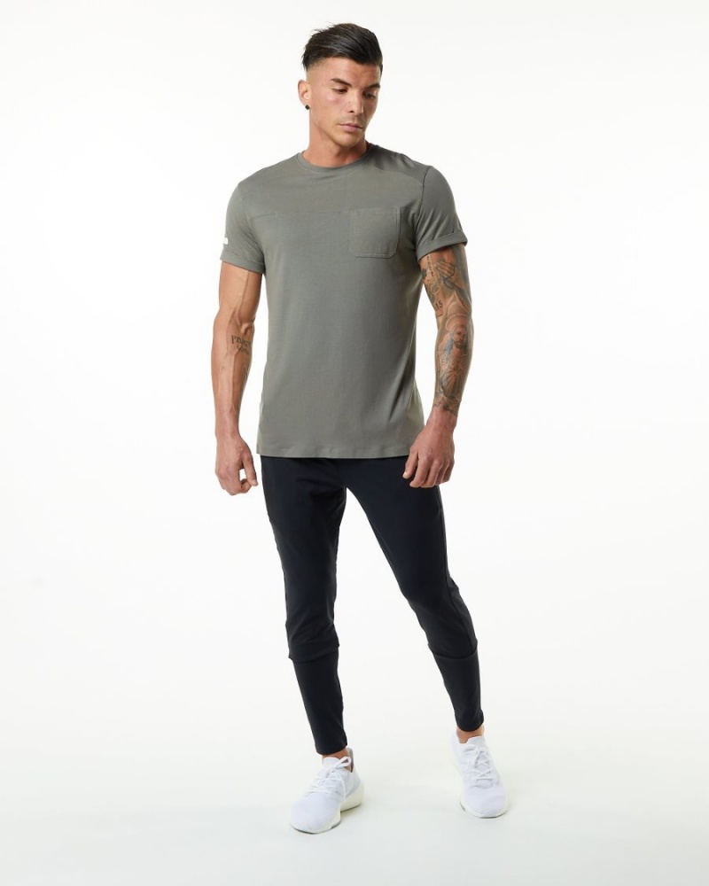 Camisas Alphalete Evo Pocket Tee Hombre Gris | KDJRXM-715