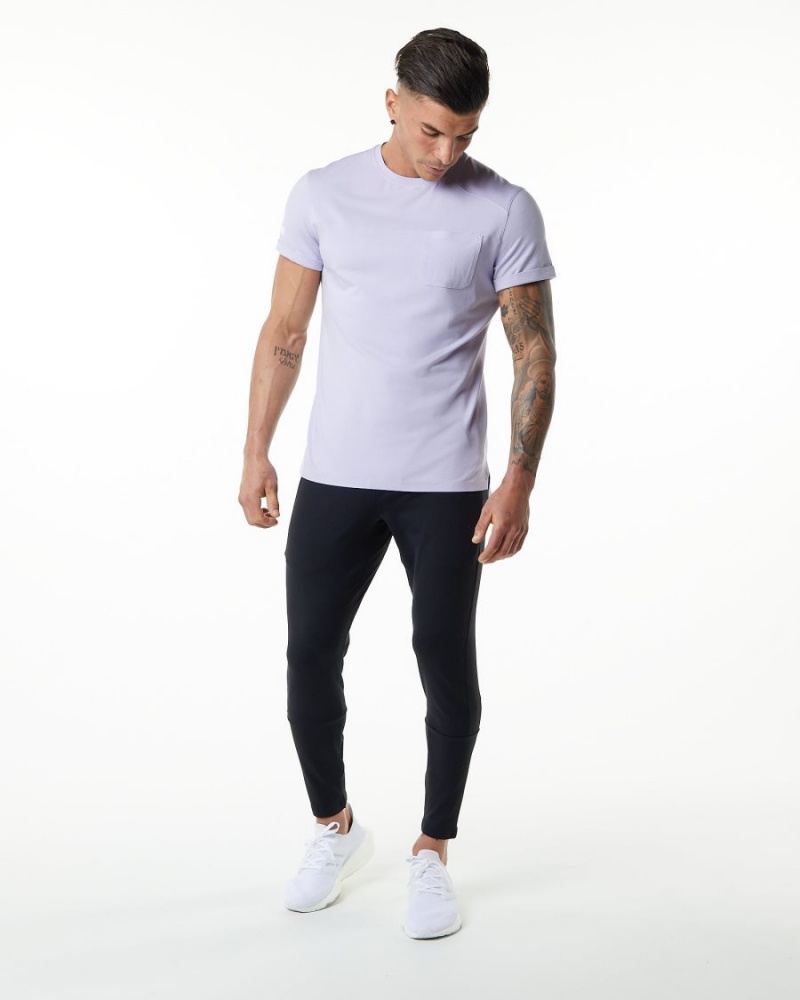 Camisas Alphalete Evo Pocket Tee Hombre Lilac Haze | ZHUVAD-296