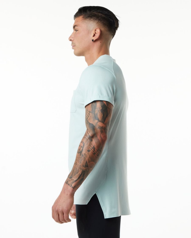 Camisas Alphalete Evo Pocket Tee Hombre Azules | XAYZBD-948