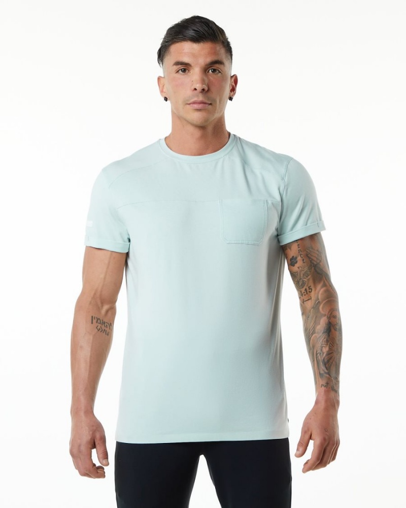 Camisas Alphalete Evo Pocket Tee Hombre Azules | XAYZBD-948