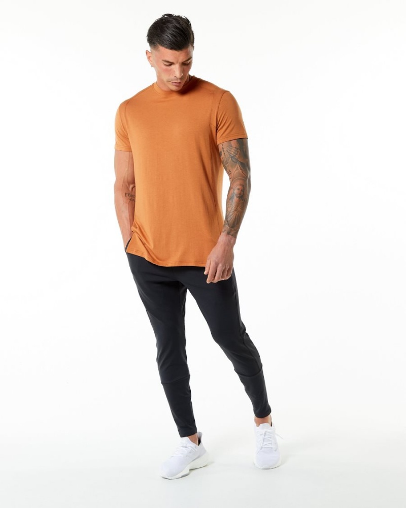 Camisas Alphalete Evo Tee Hombre Camel | FLUHPX-657