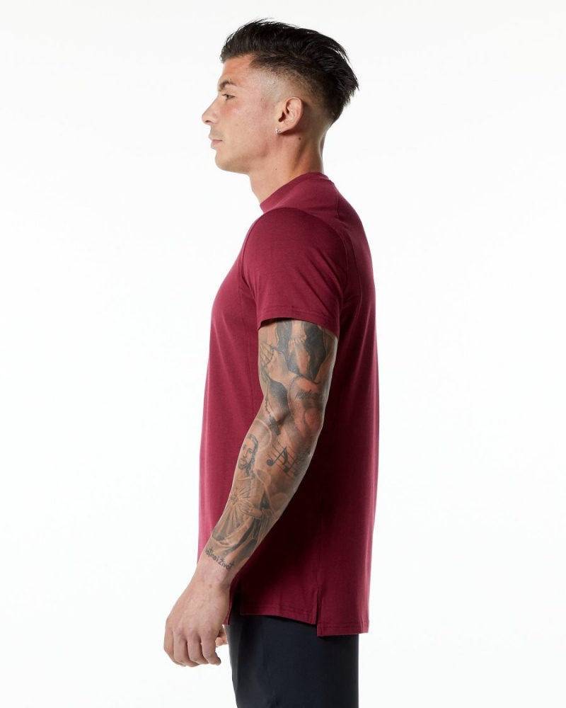 Camisas Alphalete Evo Tee Hombre Rojas | DMFEKV-475