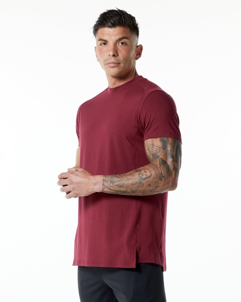 Camisas Alphalete Evo Tee Hombre Rojas | DMFEKV-475