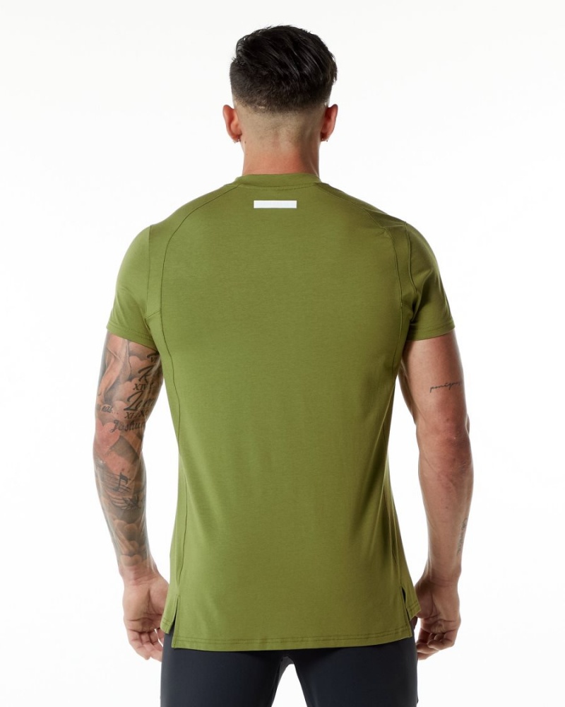 Camisas Alphalete Evo Tee Hombre Verde | DXMWFT-734