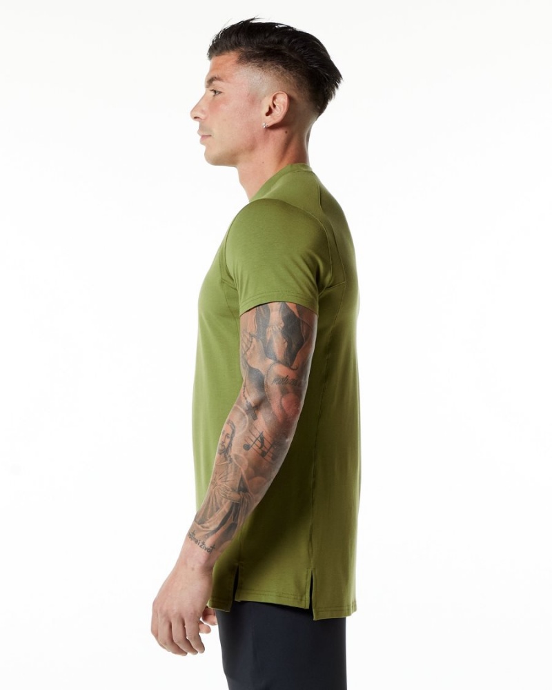 Camisas Alphalete Evo Tee Hombre Verde | DXMWFT-734