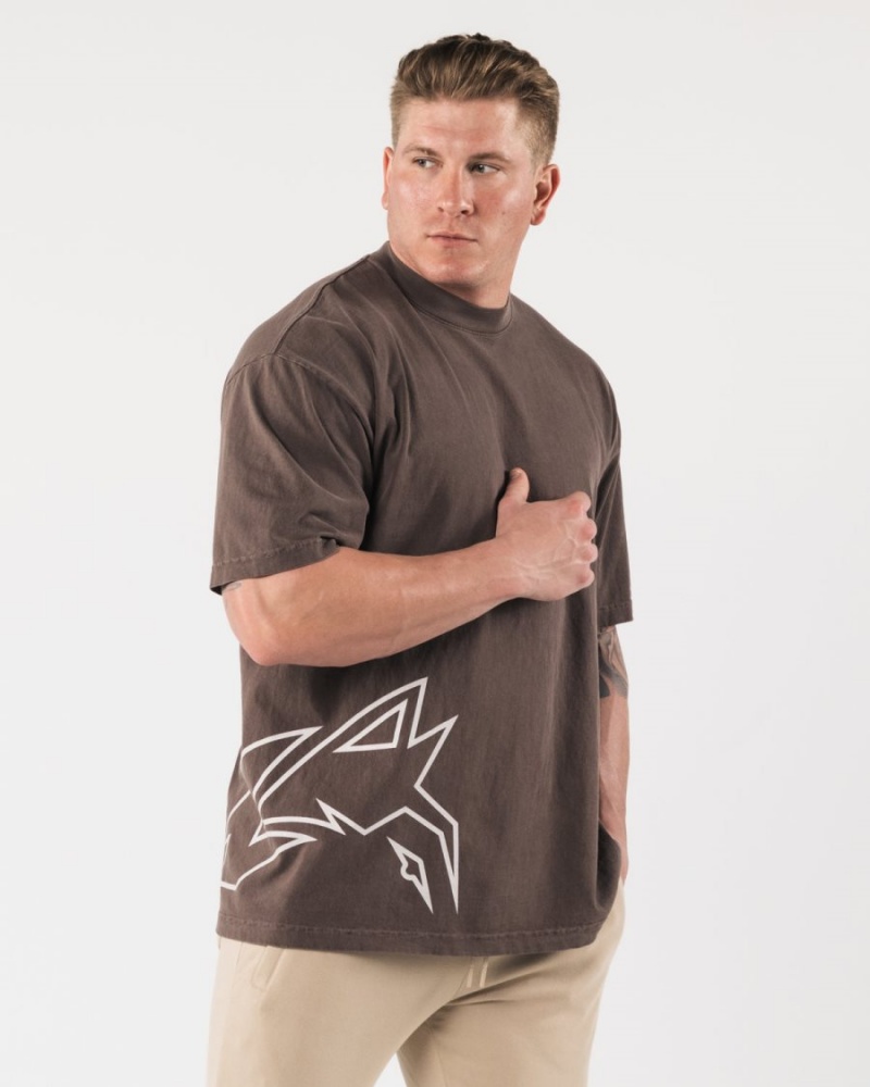 Camisas Alphalete Giant Wolf Head Tee Hombre Clove | IPABXD-985