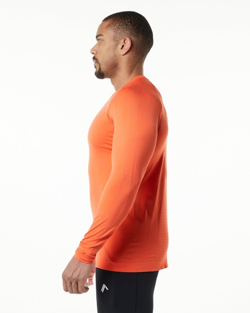 Camisas Alphalete Hero Long Sleeve Tee Hombre Faded Strawberry | EJIHTM-765