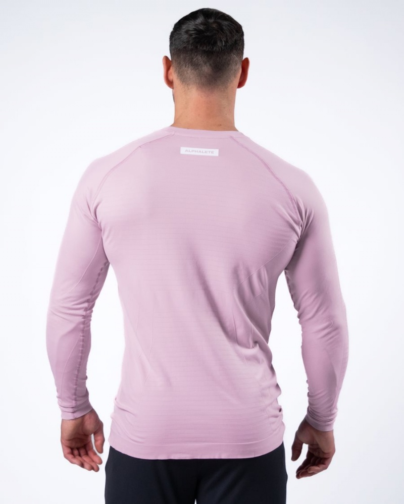 Camisas Alphalete Hero Long Sleeve Tee Hombre Bloom | ROBWMY-375