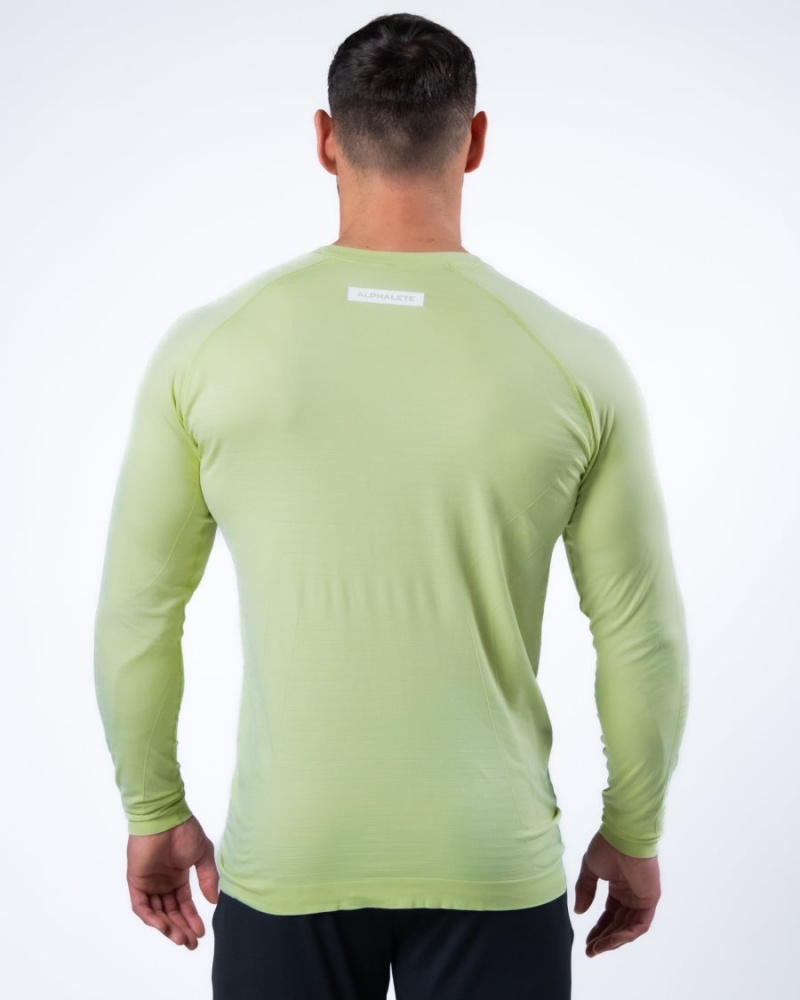 Camisas Alphalete Hero Long Sleeve Tee Hombre Frozen Spring | NLBKPS-185