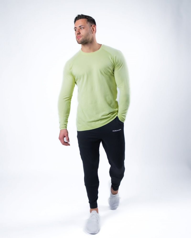 Camisas Alphalete Hero Long Sleeve Tee Hombre Frozen Spring | NLBKPS-185