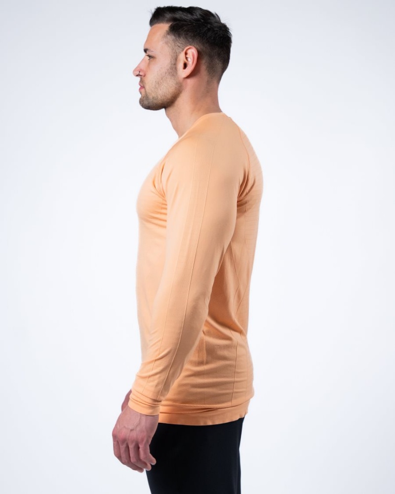 Camisas Alphalete Hero Long Sleeve Tee Hombre Coral | GODMRZ-653