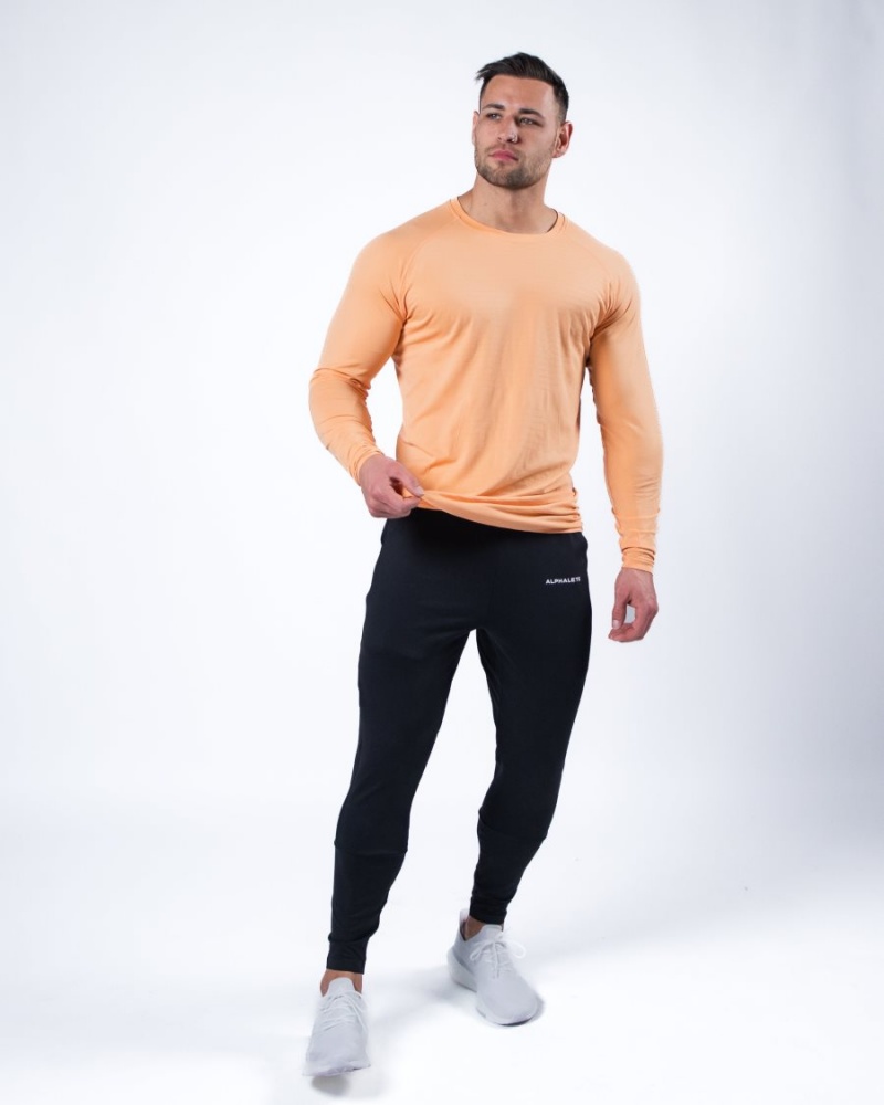 Camisas Alphalete Hero Long Sleeve Tee Hombre Coral | GODMRZ-653