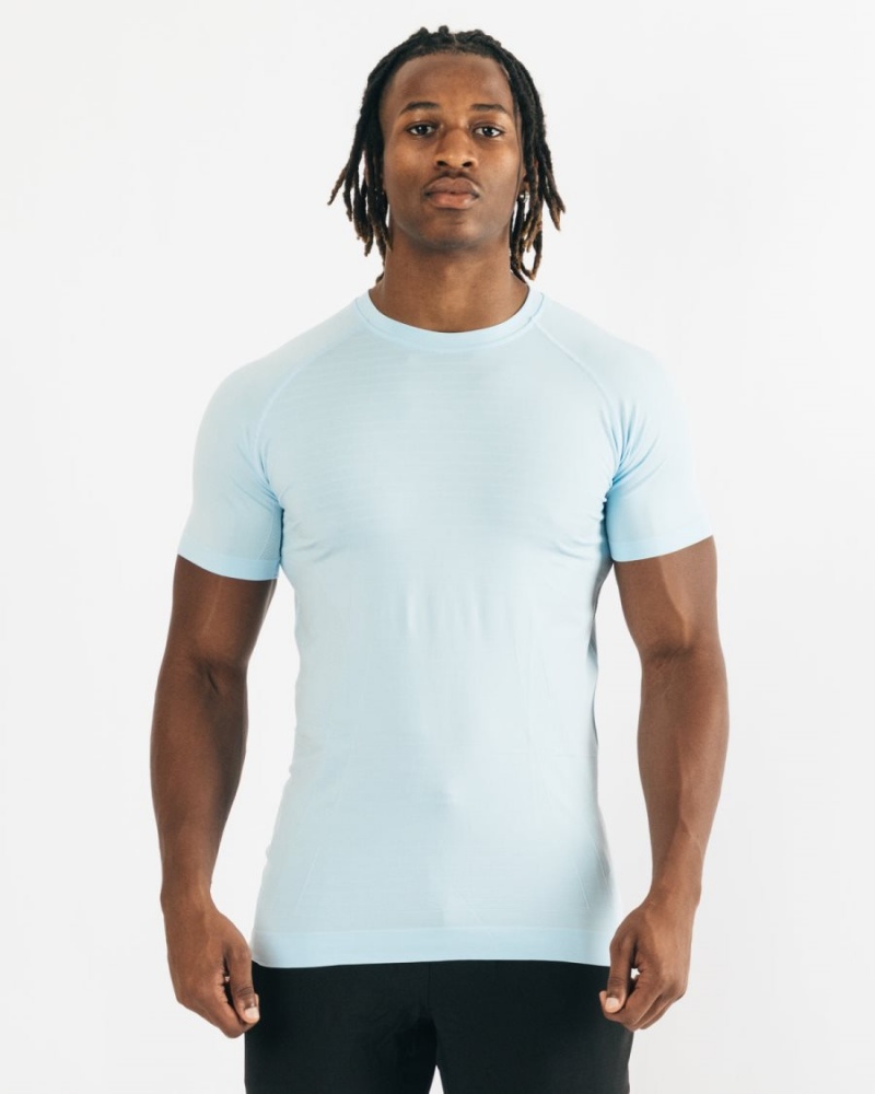 Camisas Alphalete Hero Tee Hombre Azules | TKJHGN-219