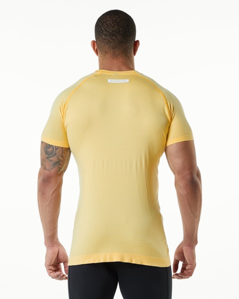 Camisas Alphalete Hero Tee Hombre Faded Honey | VFPGMH-465