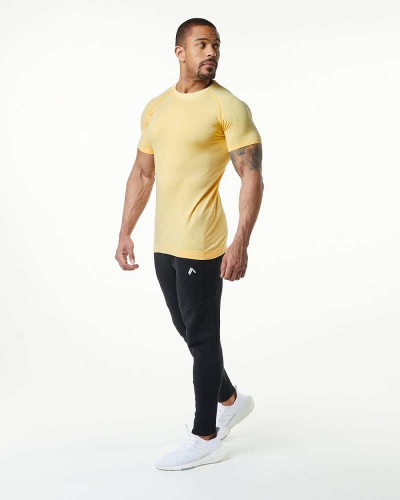 Camisas Alphalete Hero Tee Hombre Faded Honey | VFPGMH-465