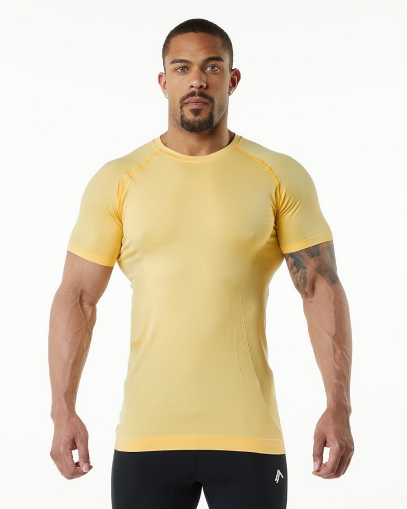 Camisas Alphalete Hero Tee Hombre Faded Honey | VFPGMH-465