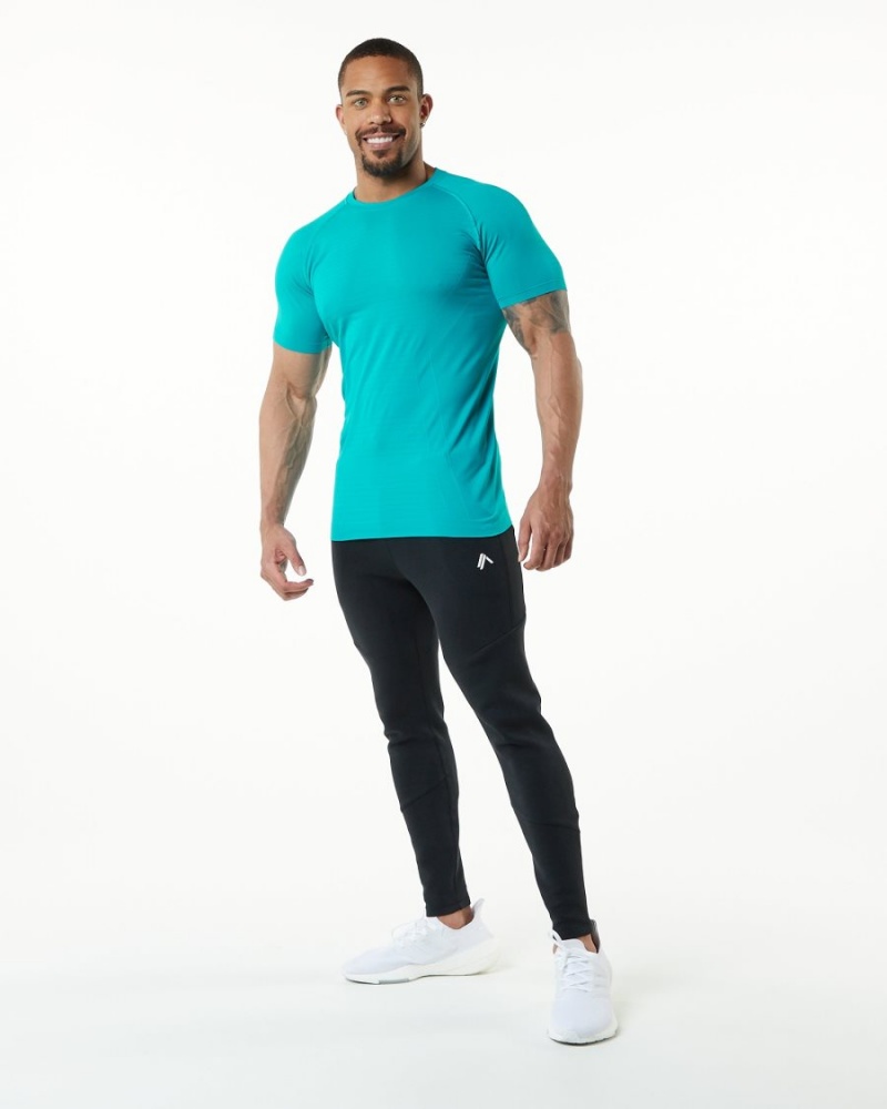 Camisas Alphalete Hero Tee Hombre Ocean | QILKRF-145