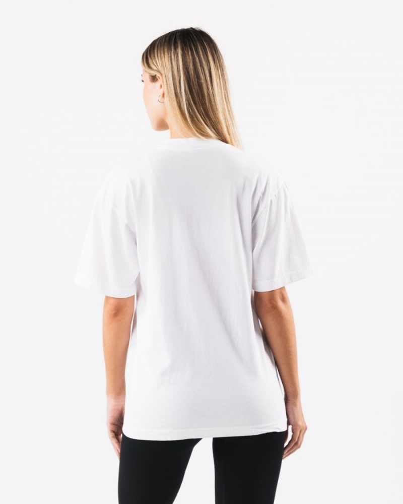 Camisas Alphalete LDB More Letter Tee Hombre Blancas | QWPNDG-358