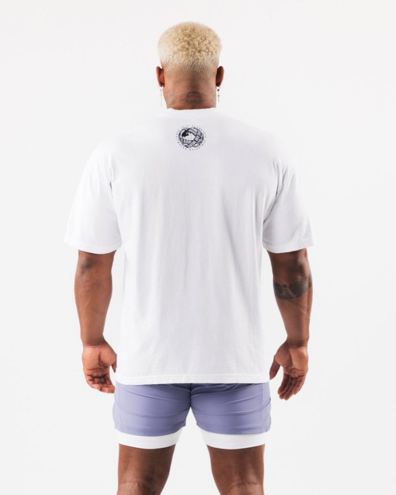 Camisas Alphalete LDB More Tee Hombre Blancas | ETARIY-019