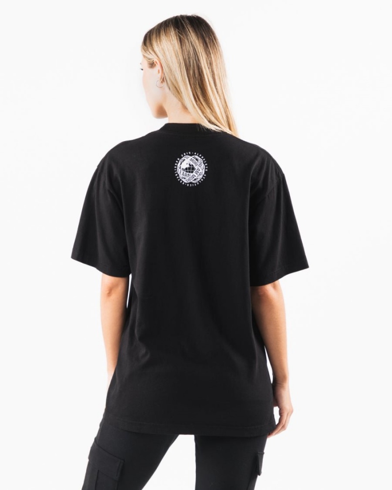 Camisas Alphalete LDB More Tee Mujer Negras Blancas | HXBEDM-341