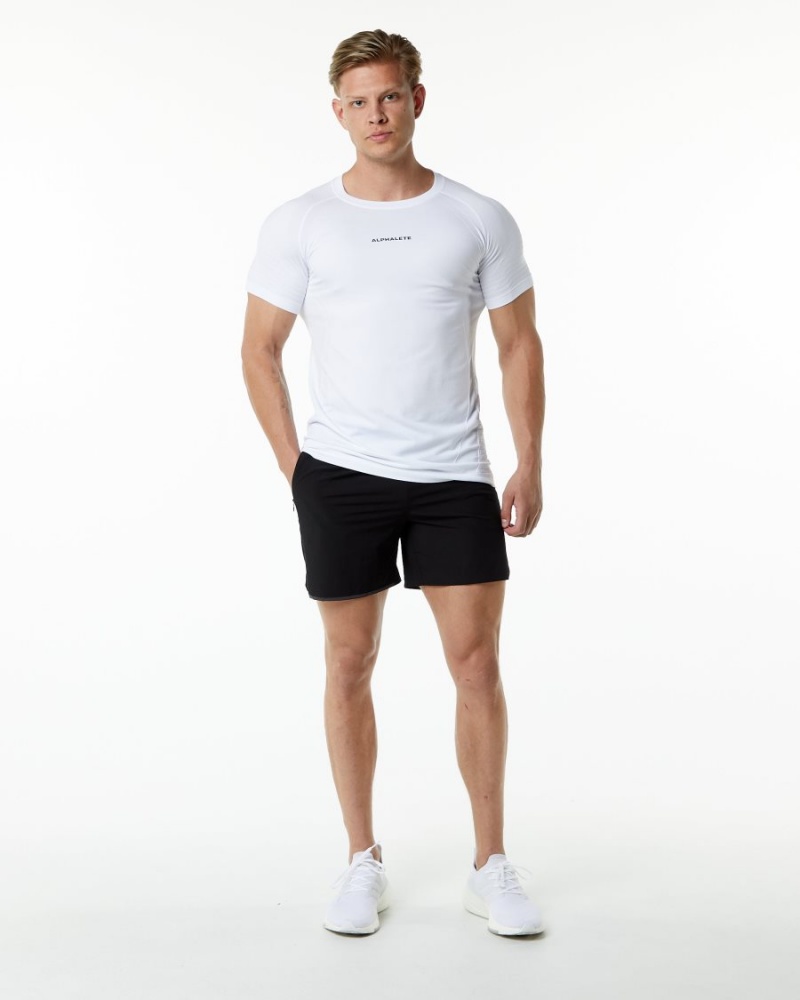 Camisas Alphalete Ozone Tee Hombre Blancas | JVSAZD-741