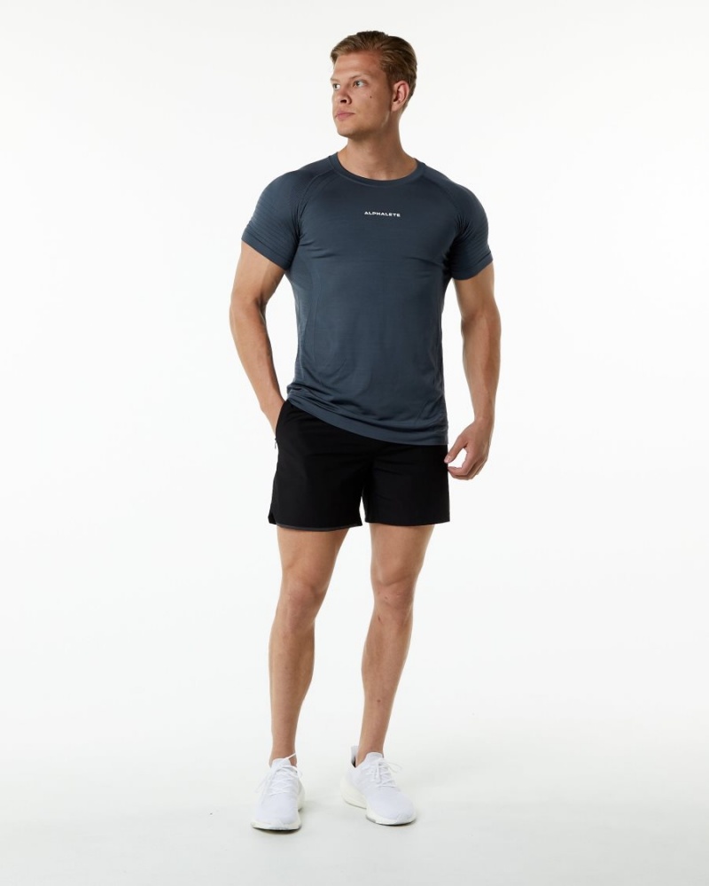 Camisas Alphalete Ozone Tee Hombre Carbon | ANZLXH-683