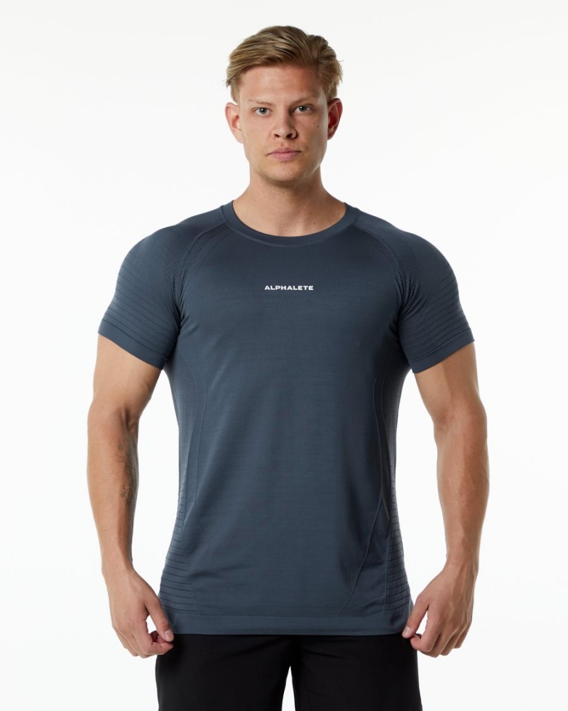 Camisas Alphalete Ozone Tee Hombre Carbon | ANZLXH-683