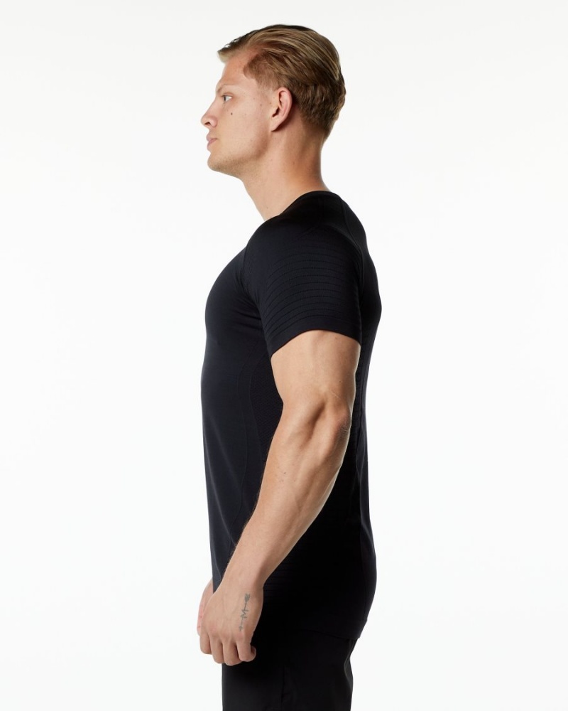 Camisas Alphalete Ozone Tee Hombre Negras | XIYWSQ-807