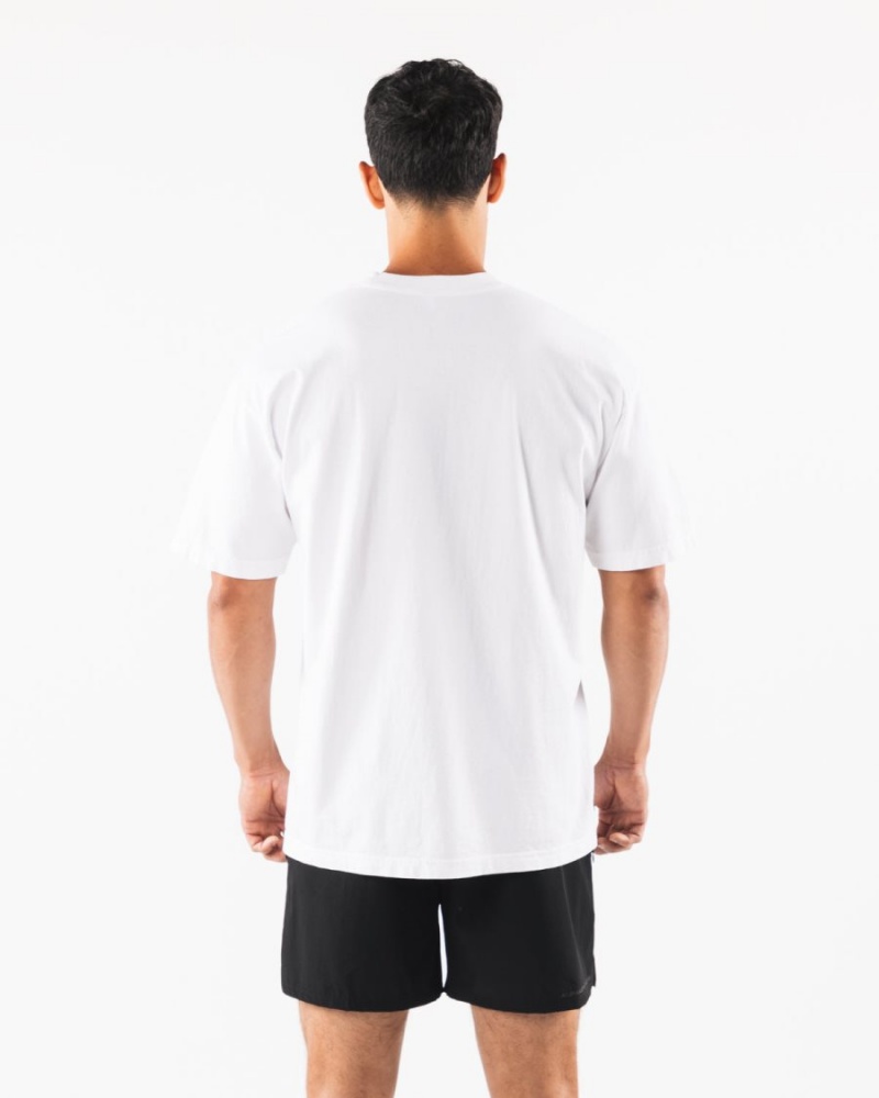 Camisas Alphalete Pump University Tee Hombre Blancas | ENMDAQ-902