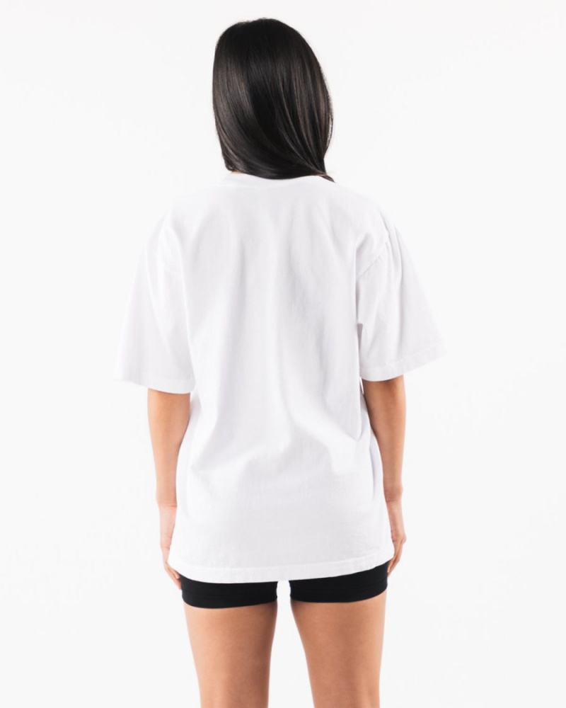 Camisas Alphalete Pump University Tee Mujer Blancas | TGZAFI-895